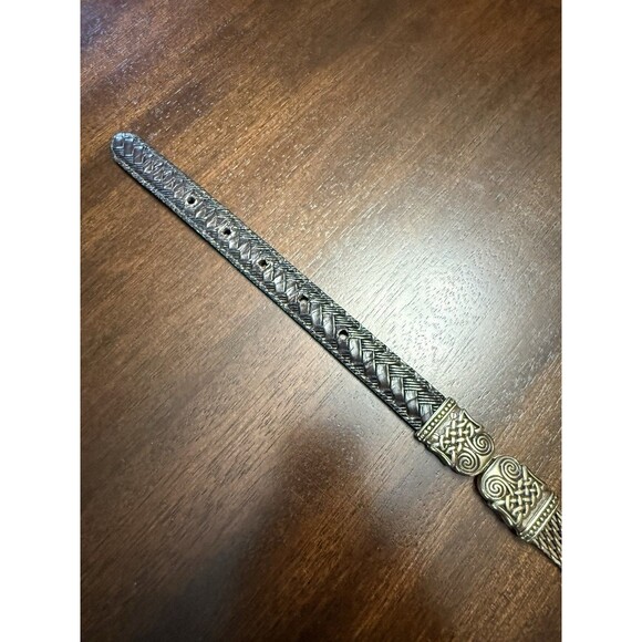 ?RARE VTG Brighton Artist Belt Braided Brown Black Multi Reverse Western 30 Y2K main image 11
